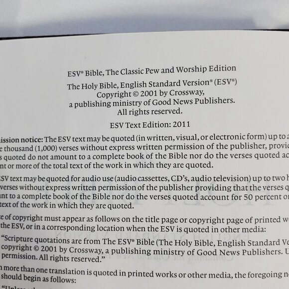 The Holy Bible English Standard Version ESV Hardcover 2011 edition - Picture 9 of 10